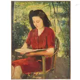 Catania, 1899 - 1966 / Ragazza che legge / Firmato Pulvirenti in basso a destra by Rosario Pulvirenti, oil on canvas, offered Apr 2025