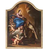 Giuseppe Badaracco, La Vergine che porge lo scapolare a San Simone Stock, oil on canvas