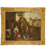 Norbert van Bloemen, Scena di mercato, oil on canvas