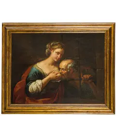 La Carità romana by Giovanni Battista Merano, oil on canvas, offered Apr 2025