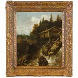 Allart van Everdingen, Paesaggio con cascata, oil on canvas