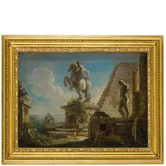 Capriccio con statua equestre by Andrea Locatelli, oil on canvas, offered Apr 2025