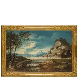 Antonio Diziani, Paesaggio con viandanti, oil on canvas