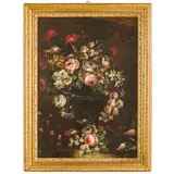 Elisabetta Marchioni, Natura morta di fiori in un bacile, oil on canvas