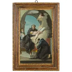 Bozzetto raffigurante Sant'Antonio con il Bambino by Francesco Zugno, oil on canvas, offered Apr 2025