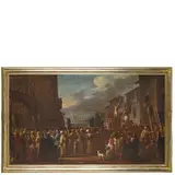 Cornelis de Wael, Processione con il Martirio di S. Andrea e la Lanterna sullo sfondo