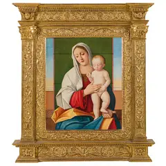 Madonna col Bambino by Marco Bello, oil on panel, offered Apr 2025