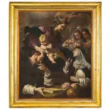 Gioacchino Assereto, Vergine del Rosario con il Bambino e i santi Domenico e Caterina da Siena (1630 circa), oil on canvas