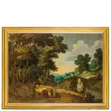 Jan Wildens, Paesaggio con viandanti e ponte, oil on canvas