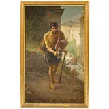 Francesco Saverio Altamura, Foggia, 1826 - Napoli, 1897 / Diogene, Cerco l'Uomo / Firmato S Altamura e datato 1890 in basso a destra, oil on canvas
