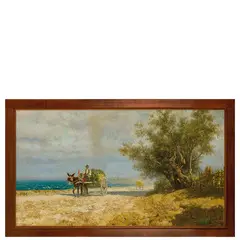 Palermo, 1838 - 1915 / La strada polverosa / Firmato F Lojacono in basso a destra by Francesco Lojacono, oil on canvas, offered Apr 2025
