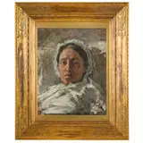 Giuseppe Barbaglia, Milano 1841 - Vedano al Lambro 1910 / Ritratto della Signora Giuseppina Gerenzani Della Beffa / Firmato Barbaglia in basso a destra, oil on canvas