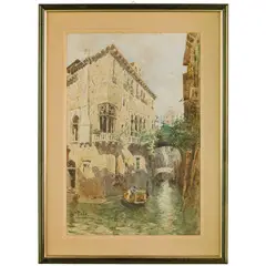 Paolo Sala, Milano, 1859 - 1924 / Canale a Venezia / Firmato P Sala in basso a sinistra, Acquarello su carta