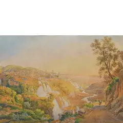 Hermann David Salomon Corrodi, Frascati 1844 - Roma 1905 / Veduta di Tivoli / Firmato S Corrodi in basso a destra, watercolour on paper