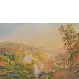Hermann David Salomon Corrodi, Frascati 1844 - Roma 1905 / Veduta di Tivoli / Firmato S Corrodi in basso a destra
