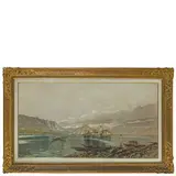 Riccardo Pellegrini, Milano, 1863 - Crescenzago, 1934 / Isola dei pescatori, Lago Maggiore / Firmato R Pellegrini in basso a sinistra