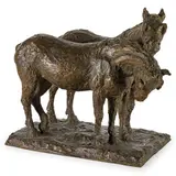 Luigi Panzeri, Lomagna 1865 - Milano 1939 / Coppia di cavalli / Firmato L Panzeri sulla base, bronze