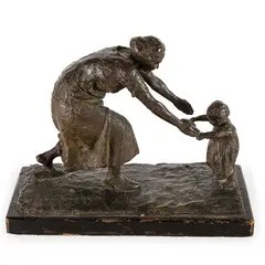 Franco Bargiggia, Genova 1888 - 1966 / Primi passi / Firmato Franco Bargiggia e timbro Fonderia Artistica Battaglia 80 sulla base, bronze