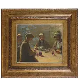Oreste Albertini, Torre del Mangano, 1887 - Besana, 1953 / Gli amici di Passo Rolle / Firma e dedica a Cirillo Salvetti sul retro, oil on panel