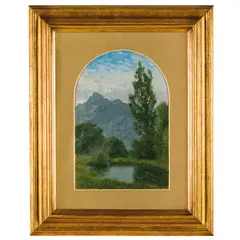 Marco Calderini, Torino, 1850 - 1941 / Sulle Alpi / firmato M Calderini in basso a sinistra e datato 1912 in basso a destra, oil on cardboard