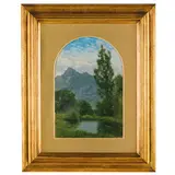 Marco Calderini, Torino, 1850 - 1941 / Sulle Alpi / firmato M Calderini in basso a sinistra e datato 1912 in basso a destra, oil on cardboard