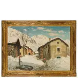 Cesare Maggi, Roma, 1881 - Torino, 1961 / Inverno a Campoldolcino / Firmato Cesare Maggi in alto a destra