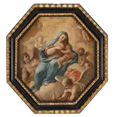 Madonna con il Bambino e angeli by Paolo de Matteis, oil on canvas, offered Jun 2025