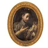 Ignazio Stern, San Nepomuceno, oil on canvas ovale