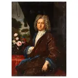 Francesco Trevisani, Ritratto di gentiluomo con vaso di fiori, oil on canvas