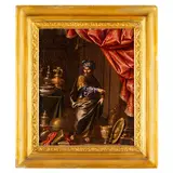Antonio Tibaldi, Ritratto d'uomo in veste di orientale con natura morta, oil on canvas