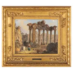Anton Sminck Van Pitloo, Veduta del Foro romano, oil on panel