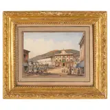 La Sarraz, 1809 - Roma, 1877 / Piazza con figure / Firmato F Knebel fecit in basso a sinistra, iscrizione Roma a destra by Charles-François Knébel, watercolour on paper, offered Jun 2025