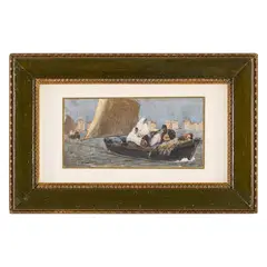 Silvio Giulio Rotta, Venezia, 1853 - 1913 / Venezia, il ritorno a casa / Firmato Silvio G Rotta in basso a sinistra, mixed media on cartoncino cm 19X18