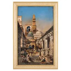 Robert Alott, Graz, 1850 - Vienna, 1910 / Scena di mercato orientale / Firmato R Alott in basso a destra, oil on canvas