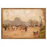 Pietro Scoppetta, Amalfi, 1863 - Napoli, 1920 / Parco a Parigi / Firmato P Scoppetta, Paris in basso a sinistra, oil on canvas