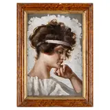 Teofilo Patini, Castel di Sangro, 1840 - Napoli, 1906 / Profilo di ragazza / Tracce di firma in basso a destra, oil on panel