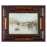 Silvio Poma, Trescore Balneario, 1840 - Turate, 1932 / Veduta del lago di Lugano da Gandria / Firmato S Poma in basso a sinistra, oil on canvas