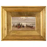 Giovanni Lomi, Livorno, 1889 - 1969 / Bagnanti a Chioggia, oil on panel
