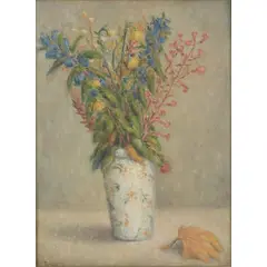 Zoppe' Di Cadore 1910 - Milano 1960 / Fiori di prato, 1940 by Fiorenzo Tomea, oil on canvas cartonata, offered Jun 2025