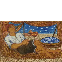 Giuseppe Migneco, Messina 1908 - Milano 1997 / Pescatore, 1989, oil on canvas