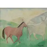 Giuseppe Cesetti, Tuscania 1902 - 1990 / Cavallo e buoi, 1965