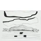 Piero Dorazio, Roma 1927 - Perugia 2005 / Proiezioni centrali/tav4.Intersezione di una retta con una sfera data mediante il centro e il raggio in vera forma, 1950, ink on paper