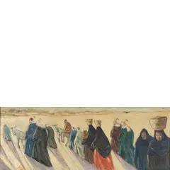 Seif Wanly, Alessandria 1906 - Stoccolma 1979 / Ritorno dai campi, 1954, oil on panel