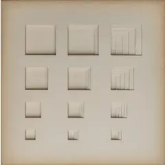 Novara 1932 / Progetto 1118, 1973 by Enzo Mari, mixed media on cardboard, offered Jun 2025
