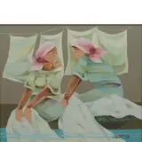 Filippine 1930 - 2010 / Senza titolo by Oscar Zalameda, oil on canvas applicata on compensato, offered Jun 2025