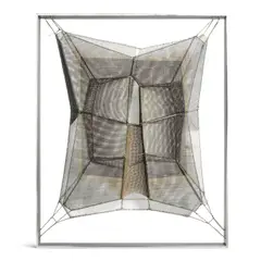 Manuel Rivera, Tiritaña IV, 1973, wire mesh and oil in aluminum frame
