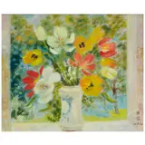 Le Pho, Les tulipes, 1979, oil on canvas