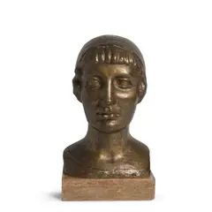 Aristide Maillol, Tête de jeune fille, 1898, bronze with gold patina