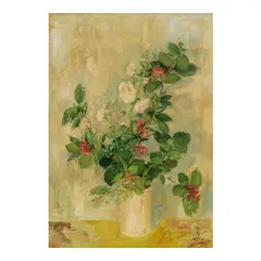 Le Pho, Feuillages de Normandie, 1963, oil on silk laid down on board
