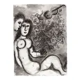Marc Chagall, Grand nu au bouquet, 1964, brush and pen and India ink and wash on paper